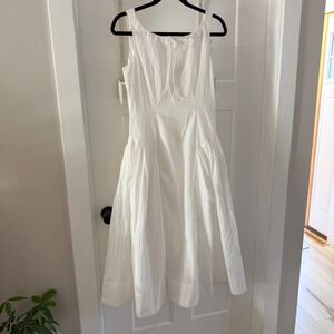 NWT For Love & Lemons White Handkerchief Eyelet Midi Dress Cotton Small Bridal